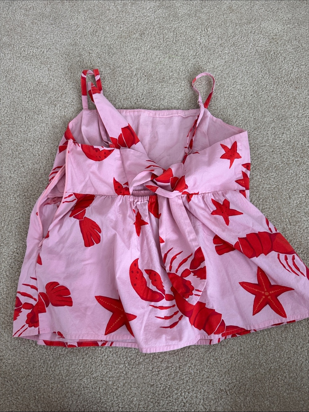 J. Crew Pink Camisole with Red Lobster Print - Picture 2 of 3